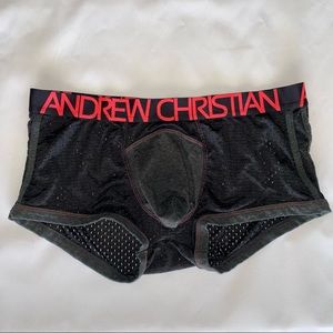 Andrew Christian Black Gray Mesh Boxer Briefs